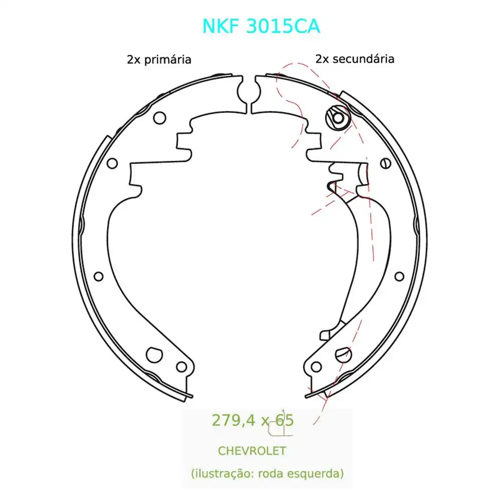 SAPATAS FREIO S-10 BLAZER 4X4 4X2 95/11