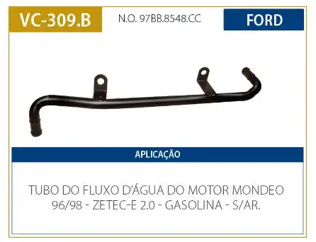 TUBO REFRIGERACAO MOTOR MONDEO 2.0 1996 A 1998 SEM AR COND