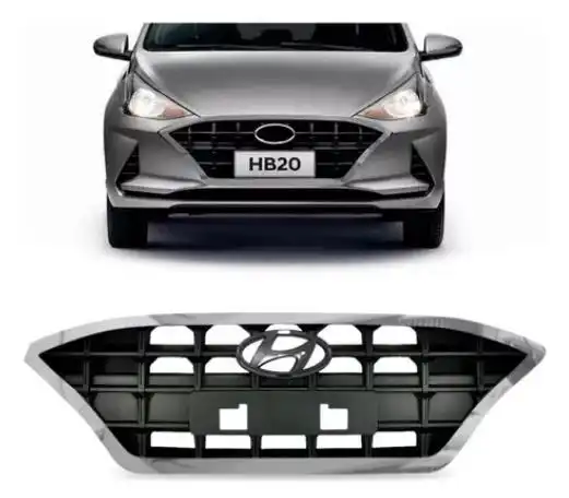 GRADE RADIADOR HYUNDAI HB20 2020 A 2022 PRETA FRISO CROMADO