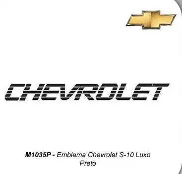 EMBLEMA ADESIVO "CHEVROLET" S-10 PRETO