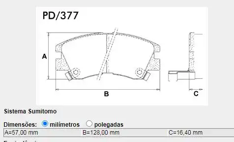 PASTILHA FREIO DIANTEIRA MITSUBISHI L-200 1993/ COM ALARME