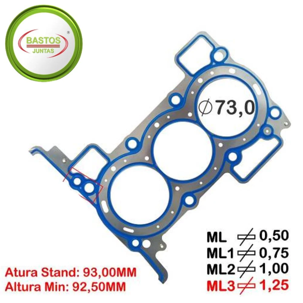 JUNTA CABECOTE RENAULT KWID 1.0 12V 2017 ACIMA METAL SOB MED