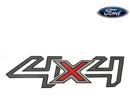 EMBLEMA ADESIVO "4X4" RANGER 13/ (CINZA/VERMELHO)