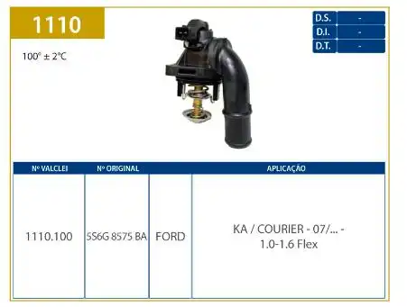 VALVULA TERMOSTATICA KA 1.0 1.6 2008 EM DIANTE COM CAMARA