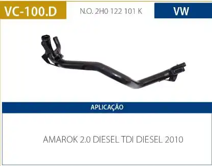 TUBO REFRIGERACAO MOTOR AMAROK 2.0 2010 DIESEL