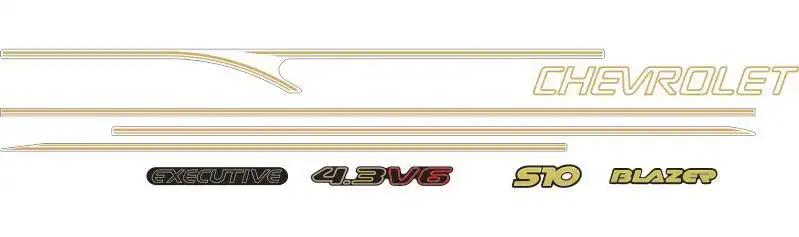 FAIXA LATERAL S-10 /01 EXECUTIVE (CAB DUPLA)