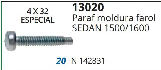 PARAFUSO ARO FAROL FUSCA 1500 1600 4X32 MM