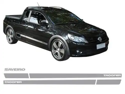 FAIXA LATERAL SAVEIRO GV TROOPER 10/12 PRATA