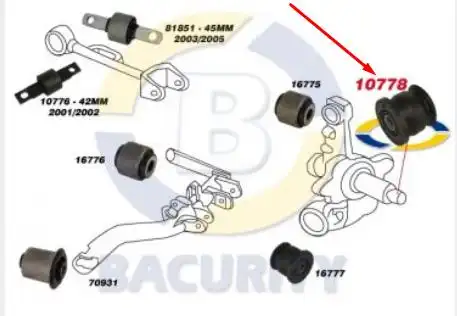 BUCHA BRACO AUX HONDA CIVIC 01/06 (INFERIOR) FURO 14MM