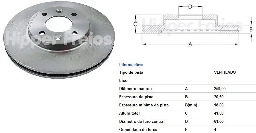 DISCO FREIO DIANTEIRO RENAULT CLIO 1.6 1997 A 2016 VENTILADO