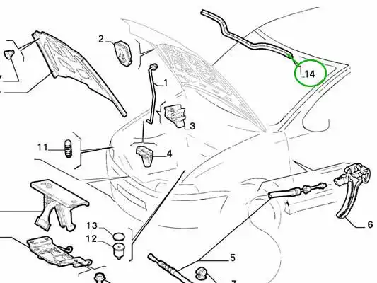 BORRACHA CAPO DIANT FIAT PALIO /2000 (VEDACA