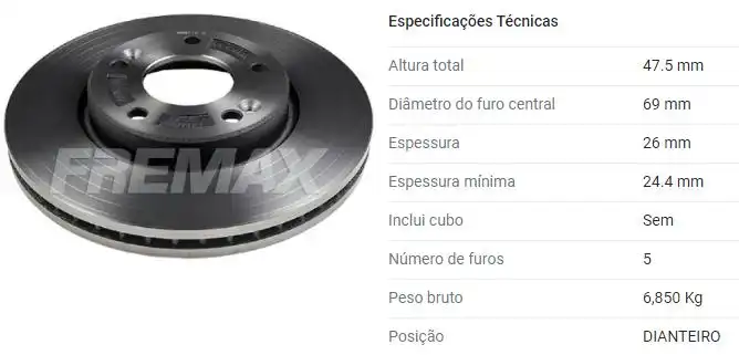 DISCO FREIO DIANTEIRO HYUNDAI IX35 2.0 2010/ VENTILADO 280MM