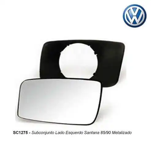 VIDRO ESPELHO EXT SANTANA 1985 A 1990 ESQ C/CARCACA