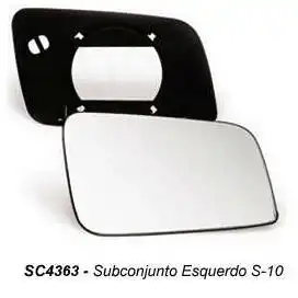 VIDRO ESPELHO EXT S-10 ESQ C/BASE