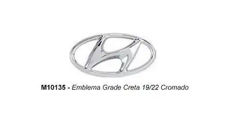 EMBLEMA GRADE CRETA 2019 A 2022 CROMADO