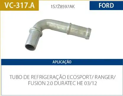 TUBO REFRIGERACAO MOTOR FOCUS 2.0 2000 A 2013 DURATEC