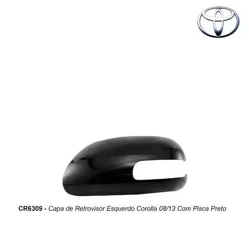 CAPA ESPELHO EXT COROLLA 2008 A 2013 ESQ PRETO C/PISCA