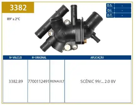 VALVULA TERMOSTATICA RENAULT CLIO 1.9 1998/ COM CARCACA