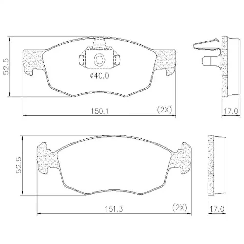 PASTILHA FREIO DIANTEIRA FIAT DOBLO 1.3 1.6 1.8 2002/ SISTEM