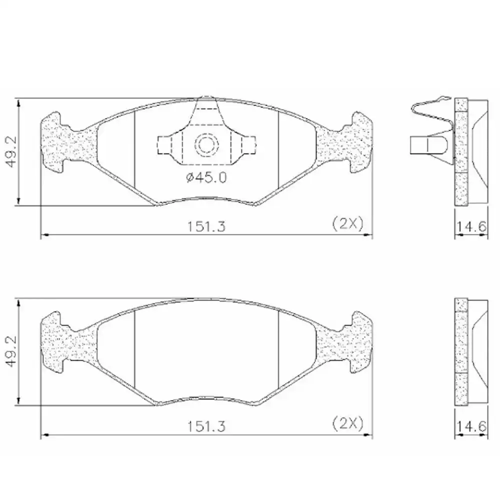 PASTILHA FREIO DIANTEIRA GOL GIV 2009 A 2011 SISTEMA TEVES