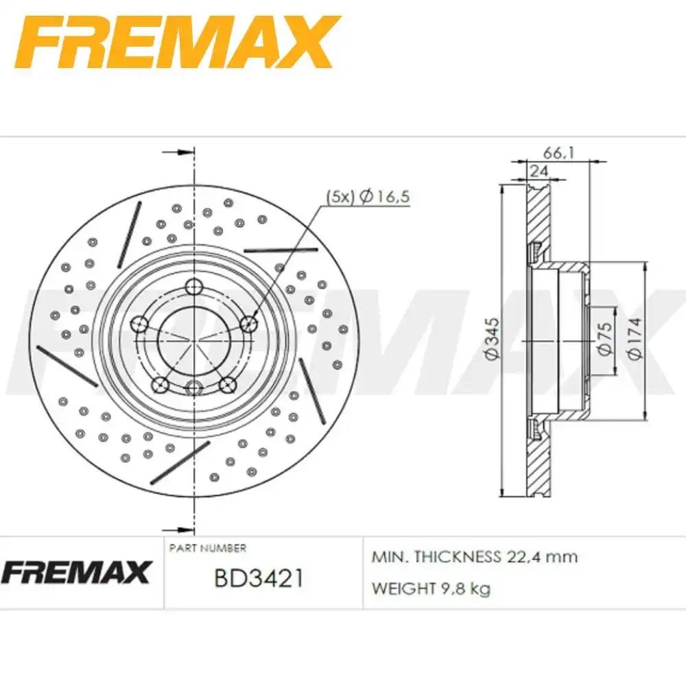 DISCO FREIO TRASEIRO BMW 235I 3.0 24V 2014 A 2021 VENTILADO