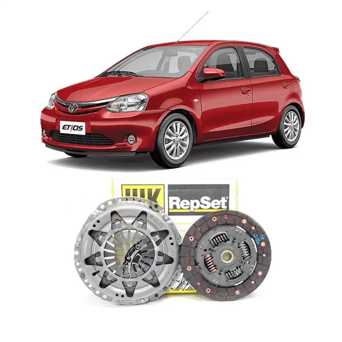 KIT EMBREAGEM TOYOTA ETIOS 1.3 1.5 16V 2012 A 2015 SEM ROLAM