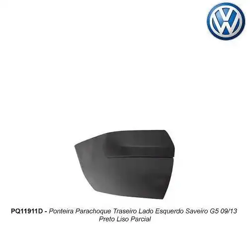 POLAINA TRAS SAVEIRO GER V 2009 A 2013 PRETO LISO ESQ
