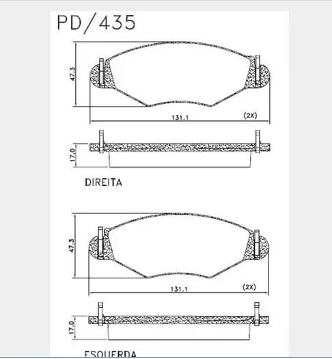 PASTILHA FREIO DIANTEIRA PEUGEOT 206 1.1 1.4 1.6 1998/