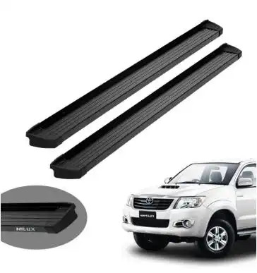 ESTRIBO LATERAL TOYOTA HILUX 06/15 CAB.DUPLA ALUMINIO PRETO