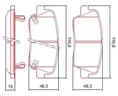 PASTILHA FREIO TRAS SANTA FE 2.4 2.7 3.5 2010/ CERAMICA