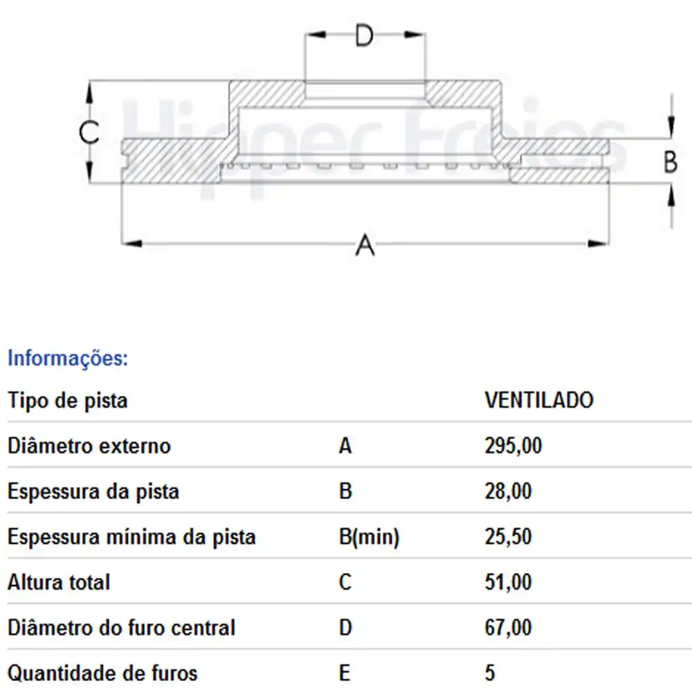 DISCO FREIO DIANTEIRO MERCEDES A200 1.6 2013 ACIMA VENTILADO