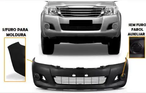 PARACHOQUE DIANT HILUX SRV 12/15 S/ FAROLETE S/MOLDURA LISO