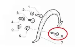 PARAFUSO MOLDURA PARALAMA FIAT PALIO 13/