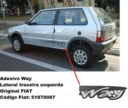 EMBLEMA ADESIVO FIAT WAY FIAT UNO 2008/ TRAS ESQ