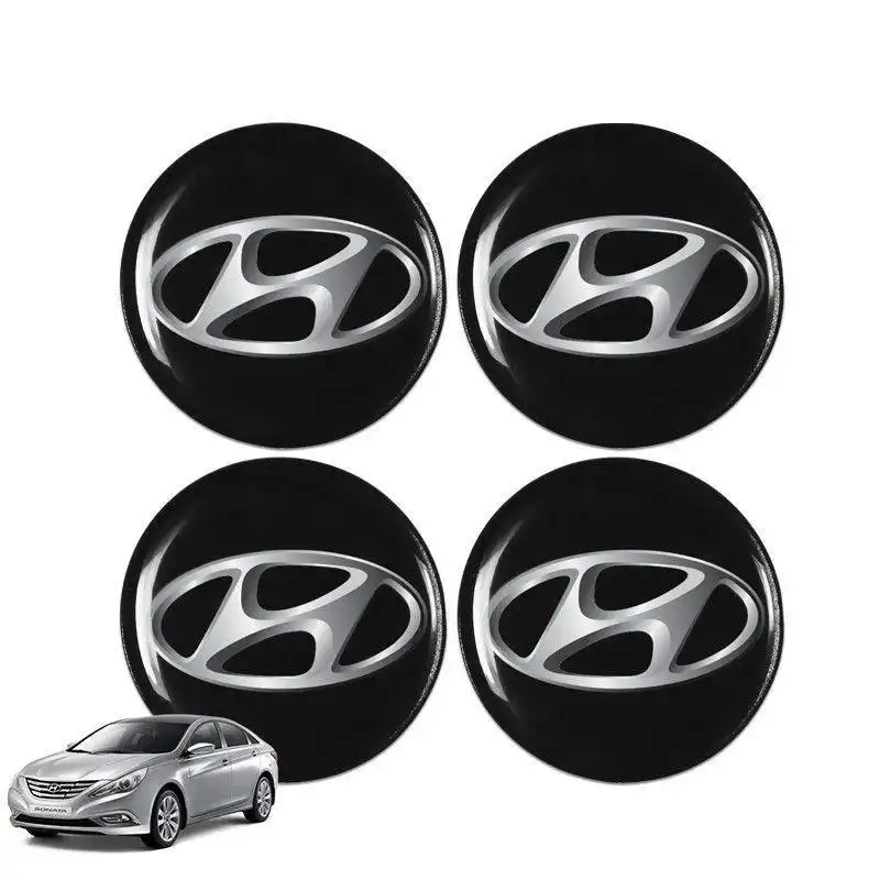 EMBLEMA CALOTA RESINADO (HYUNDAI) PRETO 51MM