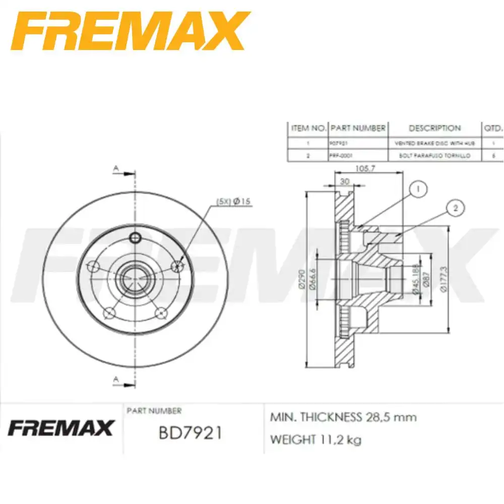 DISCO FREIO DIANTEIRO F-1000 1982 A 1992 VENTILADO