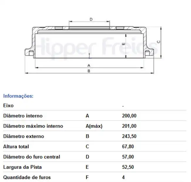 TAMBOR FREIO TRASEIRO CHEVETTE 1982 A 1996
