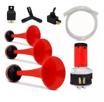 BUZINA 3 CORNETAS C/RELE 12V C/COMPRENSOR