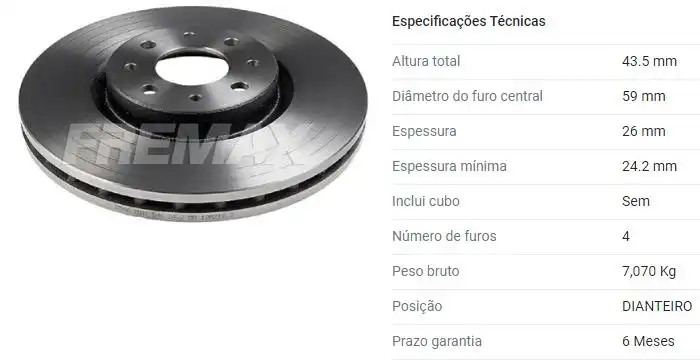 DISCO FREIO DIANTEIRO FIAT MAREA 1998 A 2007 VENTILADO 281MM