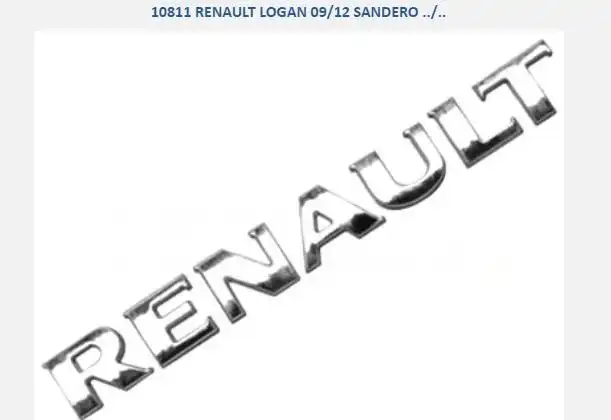 EMBLEMA TAMPA TRAS "RENAULT" LOGAN SANDERO 09/12 CROMADO