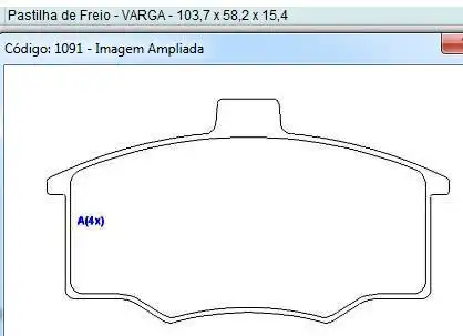 PASTILHA FREIO DIANTEIRA DEL REY 1984 A 1991 SISTEMA VARGA