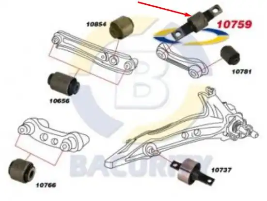 BUCHA BRACO TRAS HONDA CIVIC 92/00 (SUPERIOR) GRAVATA