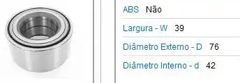ROLAMENTO RODA TRASEIRO IX35 2.0 16V 4X4 2010 ACIMA