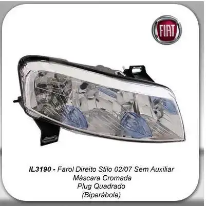 FAROL FIAT STILO 2002 A 2007 DIR MASC CROMADA