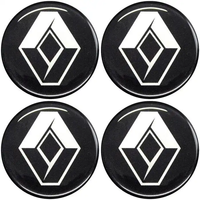 EMBLEMA CALOTA RESINADO (RENAULT) PRETO 48MM