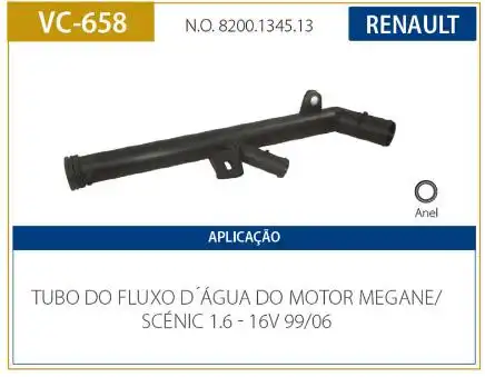 TUBO REFRIGERACAO MOTOR RENAULT CLIO 1.6 16V TODOS