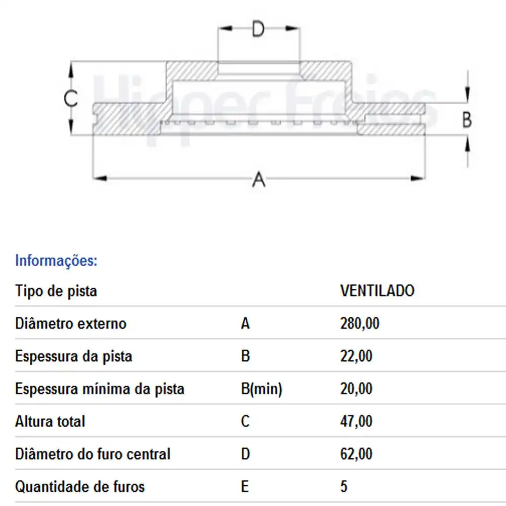 DISCO FREIO DIANTEIRO SUZUKI VITARA 1.6 2017 EM DIANTE