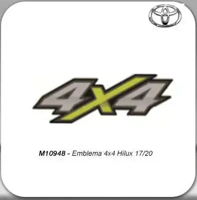 EMBLEMA ADESIVO TOYOTA HILUX 4X4 2017 A 2020
