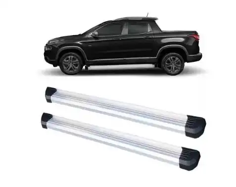 ESTRIBO LATERAL FIAT TORO 2016 A 2021 ALUMINIO PRATA