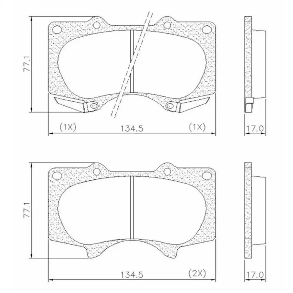 PASTILHA FREIO DIANTEIRA TOYOTA HILUX 2.7 3.0 2009/ CERAMICA